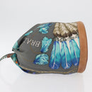 HERMES Sowa Cool 22 Shoulder Bag Silk Blue Silver Auth BA12268-4