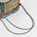 HERMES Sowa Cool 22 Shoulder Bag Silk Blue Silver Auth BA12268-7