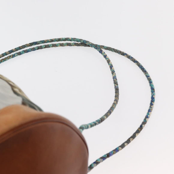 HERMES Sowa Cool 22 Shoulder Bag Silk Blue Silver Auth BA12268