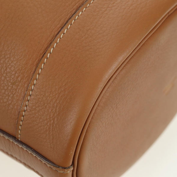 HERMES Market TPM Shoulder Bag Leather Brown Gold Auth BA12269SAM