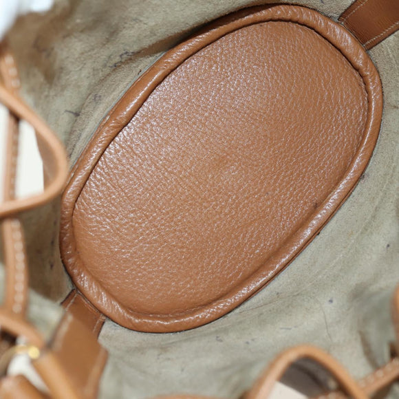 HERMES Market TPM Shoulder Bag Leather Brown Gold Auth BA12269SAM