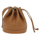 HERMES Market TPM Shoulder Bag Leather Brown Gold Auth BA12269SAM-2