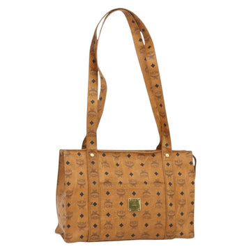 MCM Vicetos Logogram Tote Bag PVC Leather Brown Gold Auth BA12272