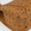 MCM Vicetos Logogram Tote Bag PVC Leather Brown Gold Auth BA12272-13