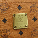 MCM Vicetos Logogram Tote Bag PVC Leather Brown Gold Auth BA12272-15