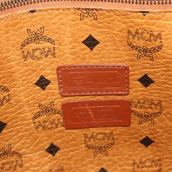 MCM Vicetos Logogram Tote Bag PVC Leather Brown Gold Auth BA12272