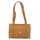 MCM Vicetos Logogram Tote Bag PVC Leather Brown Gold Auth BA12272-2