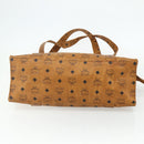 MCM Vicetos Logogram Tote Bag PVC Leather Brown Gold Auth BA12272-9