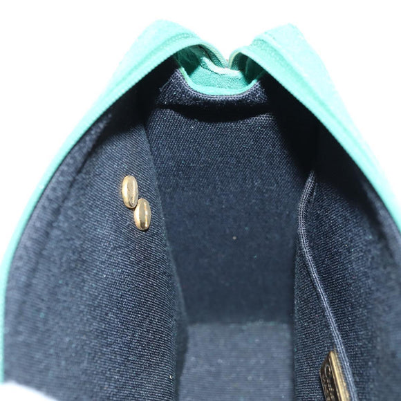 Christian Dior Ketten-Schultertasche Wildleder Grün Gold Auth BA12278V