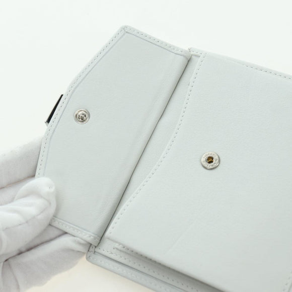 LOEWE Wallet Suede Light Blue Silver Auth BA12283V