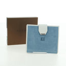 LOEWE Wallet Suede Light Blue Silver Auth BA12283V-12