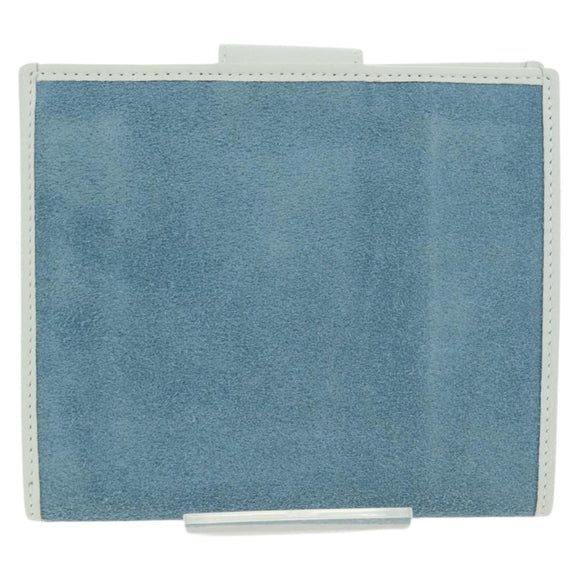 LOEWE Wallet Suede Light Blue Silver Auth BA12283V
