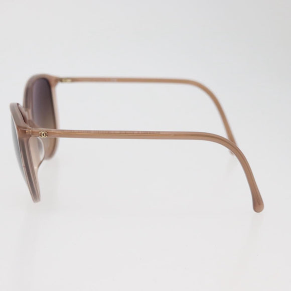 CHANEL COCO Mark Sunglasses plastic Beige CC Auth BA12285