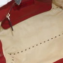 VALENTINO Rock Studs Hand Bag Leather 2way Red Gold Auth BA12287-11