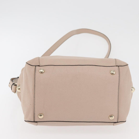Chloe Hand Bag Leather 2way Beige Gold Auth BA12288A