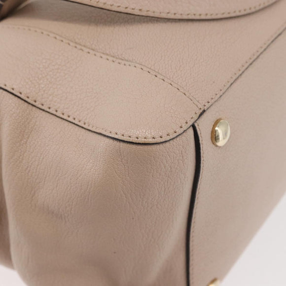 Chloe Hand Bag Leather 2way Beige Gold Auth BA12288A