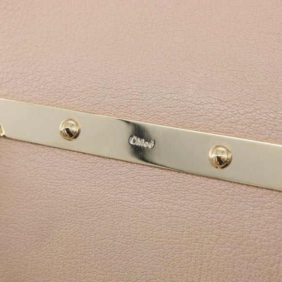 Chloe Hand Bag Leather 2way Beige Gold Auth BA12288A