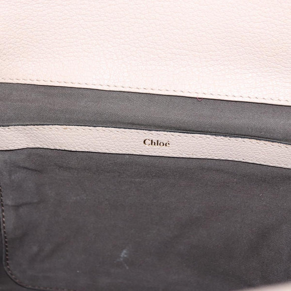 Chloe Hand Bag Leather 2way Beige Gold Auth BA12288A