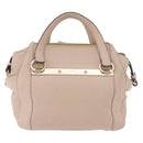 Chloe Hand Bag Leather 2way Beige Gold Auth BA12288A-2
