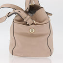 Chloe Hand Bag Leather 2way Beige Gold Auth BA12288A-3