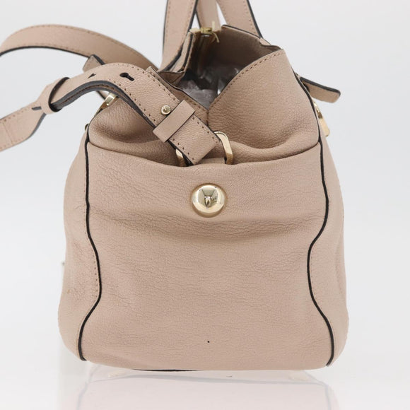 Chloe Hand Bag Leather 2way Beige Gold Auth BA12288A