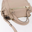 Chloe Hand Bag Leather 2way Beige Gold Auth BA12288A-6
