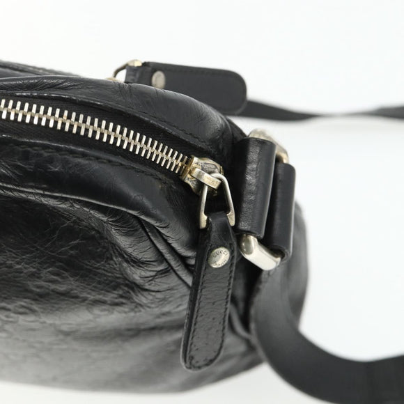 GUCCI GG Canvas Guccissima Shoulder Bag Leather Black Gold 201448 Auth BA12289