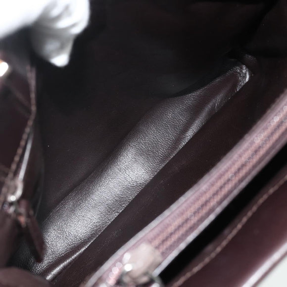 GUCCI Hand Bag Leather Dark Brown Silver 002 1024 Auth BA12290