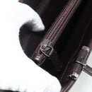 GUCCI Hand Bag Leather Dark Brown Silver 002 1024 Auth BA12290-21