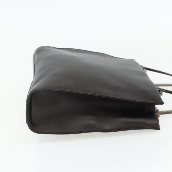 GUCCI Hand Bag Leather Dark Brown Silver 002 1024 Auth BA12290