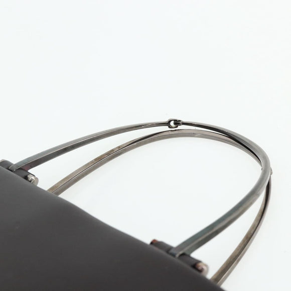 GUCCI Hand Bag Leather Dark Brown Silver 002 1024 Auth BA12290