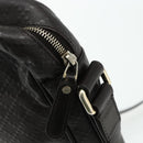 GUCCI Diamante Shoulder Bag Leather Dark Brown Silver 201448 Auth BA12291A-10