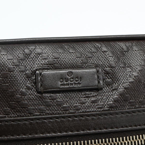 GUCCI Diamante Shoulder Bag Leather Dark Brown Silver 201448 Auth BA12291A