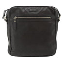 GUCCI Diamante Shoulder Bag Leather Dark Brown Silver 201448 Auth BA12291A-13