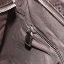 GUCCI Diamante Shoulder Bag Leather Dark Brown Silver 201448 Auth BA12291A-21