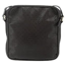 GUCCI Diamante Shoulder Bag Leather Dark Brown Silver 201448 Auth BA12291A-2