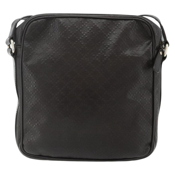 GUCCI Diamante Shoulder Bag Leather Dark Brown Silver 201448 Auth BA12291A