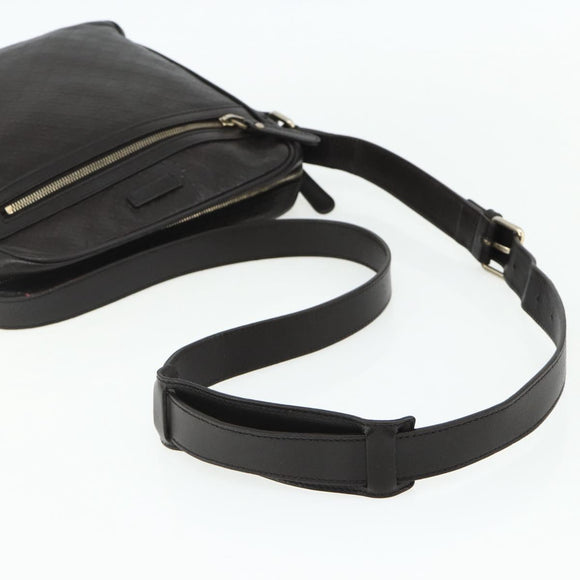 GUCCI Diamante Shoulder Bag Leather Dark Brown Silver 201448 Auth BA12291A