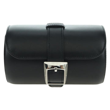 CARTIER Watch Case Leather Black Silver Auth BA12294V - 0