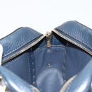 VALENTINO Rock Studs Shoulder Bag Leather Navy Gold Auth BA12296A-20