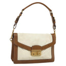 PRADA Shoulder Bag Nylon Ivory Gold Auth BA12301-1