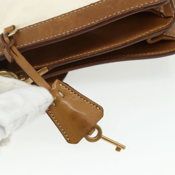 PRADA Shoulder Bag Nylon Ivory Gold Auth BA12301