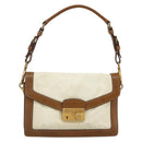 PRADA Shoulder Bag Nylon Ivory Gold Auth BA12301-2