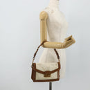 PRADA Shoulder Bag Nylon Ivory Gold Auth BA12301-24