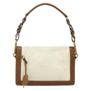 PRADA Shoulder Bag Nylon Ivory Gold Auth BA12301-3