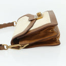 PRADA Shoulder Bag Nylon Ivory Gold Auth BA12301-4