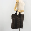HERMES Her Line Cabas Tote Bag Canvas Gray Silver Auth BA12303-20