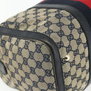 GUCCI GG Canvas Sherry Line Boston Bag 2way Navy Gold 247205 Auth BA12305-13