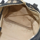GUCCI GG Canvas Sherry Line Boston Bag 2way Navy Gold 247205 Auth BA12305-19