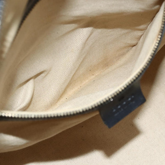 GUCCI GG Canvas Sherry Line Boston Bag 2way Navy Gold 247205 Auth BA12305